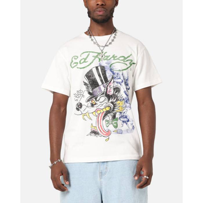 エドハーディー Ed Hardy 【 Wolf Vintage T-Shirt Mens Off White 】 vintage ビンテージ・ヴィンテージ Tシャツ メンズ 白色 ホワイト