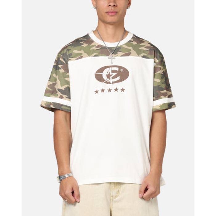 Carre 【 Star Shooter Panelled T-Shirt And Camo Mens Off White/Woodl 】 プルオーバー 家鴨柄 メンズ 白いこと 白いこと