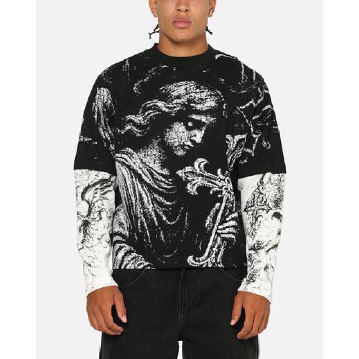 Saint Morta 【 Crossbearer Layer Long Sleeve T-Shirt Mens Vintage Black 】 Sleeve スリーブ Tシャツ メンズ vintage ビンテージ・ヴィンテージ 黒色 ブラック