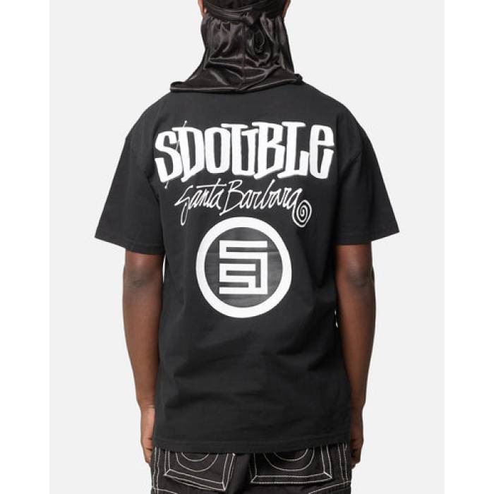 S Double 【 Combo Platter T-Shirt Mens Washed Black 】 プルオーバー メンズ 黒いこと 黒いこと