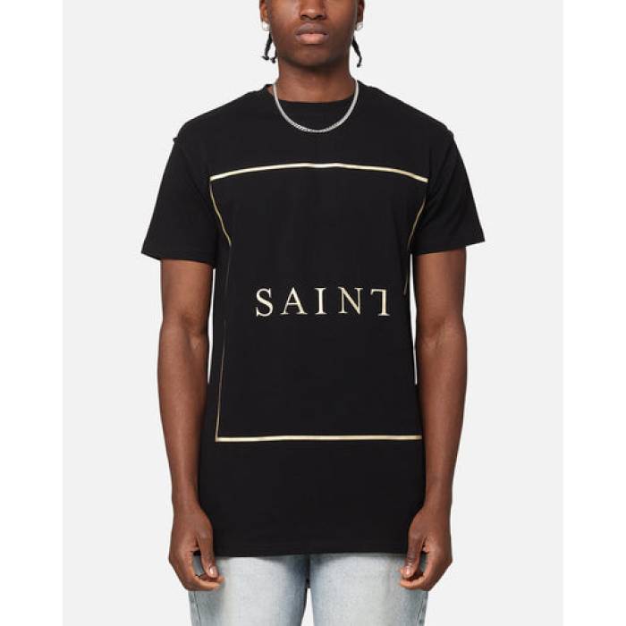 Saint Morta 【 Division Lafayette T-Shirt Mens Black/Gold 】 ティーシャツ メンズ 黒いこと 黒いこと ゴールド