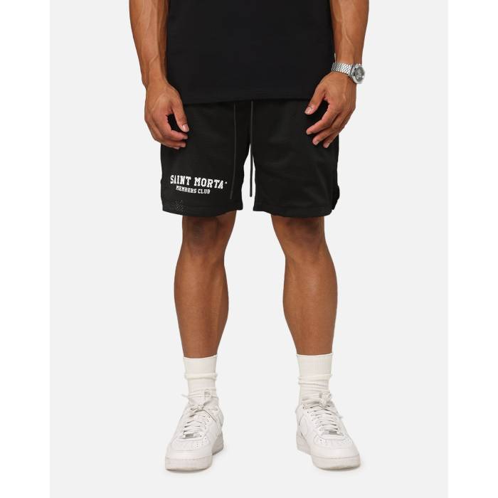 Saint Morta 【 Members Club Mesh Shorts Mens Black 】 野球クラブ さる股引き メンズ 黒いこと 黒いこと
