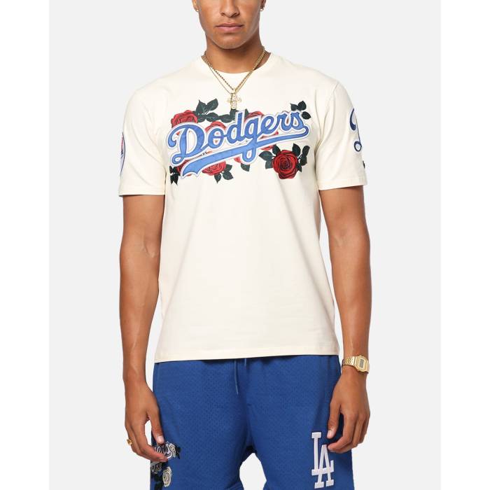 労働者階級標準尺度 Pro Standard 【 Los Angeles Dodgers Roses T-Shirt Mens Eggshell 】 ドジャース ティーシャツ メンズ