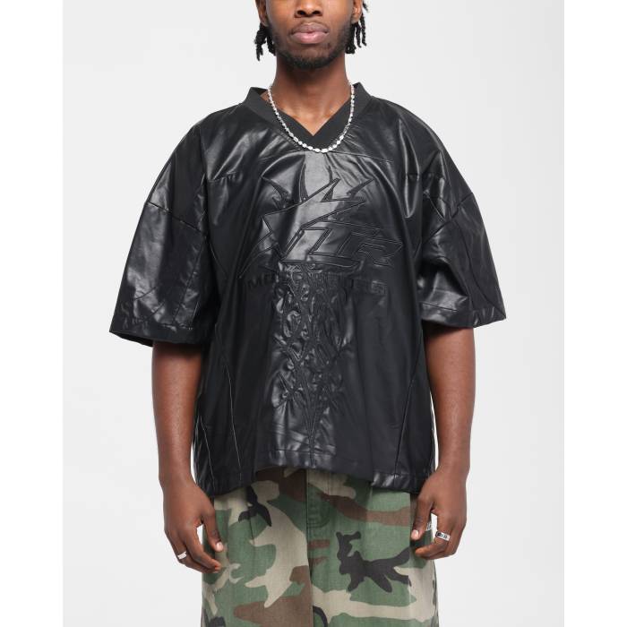 Loiter 【 Vegan Leather Football Top Mens Black 】 レザー フットボール メンズ 黒色 ブラック