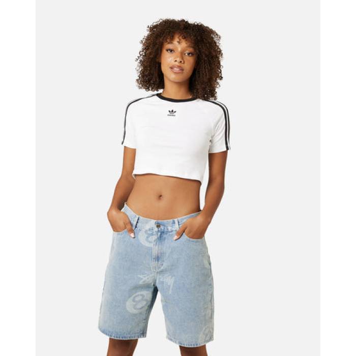 アディダス Adidas 【 3-Stripes Baby T-Shirt Womens White 】 ティーシャツ レディース 白いこと 白いこと