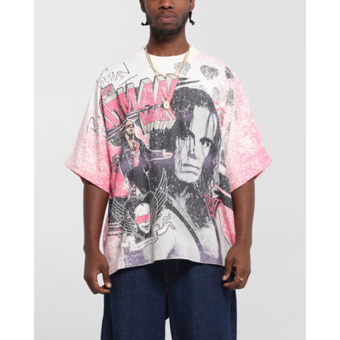 Culture Kings 【 X Wwe Bret \u0027The Hit Man\u0027 Hart All Over Print T-Shirt Mens White 】 プルオーバー メンズ 白いこと 白いこと