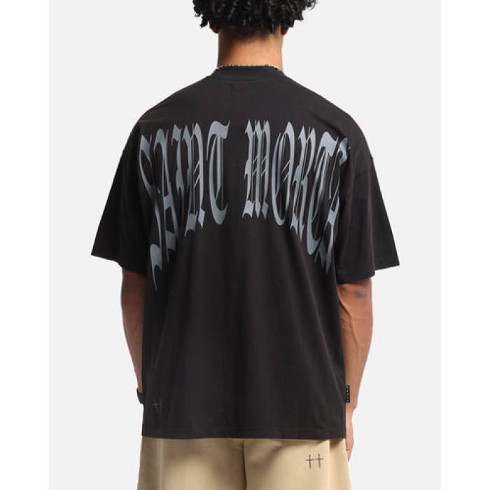 Saint Morta 【 Vill Park Boxy T-Shirt Mens Vintage Black 】 運動場 プルオーバー メンズ vintage ビンテージ・ヴィンテージ 黒いこと 黒いこと