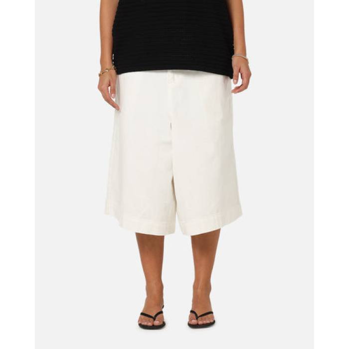 Xxiii 【 Wide Leg Denim Shorts Womens Off White 】 デニム ショーツ レディース 白色 ホワイト