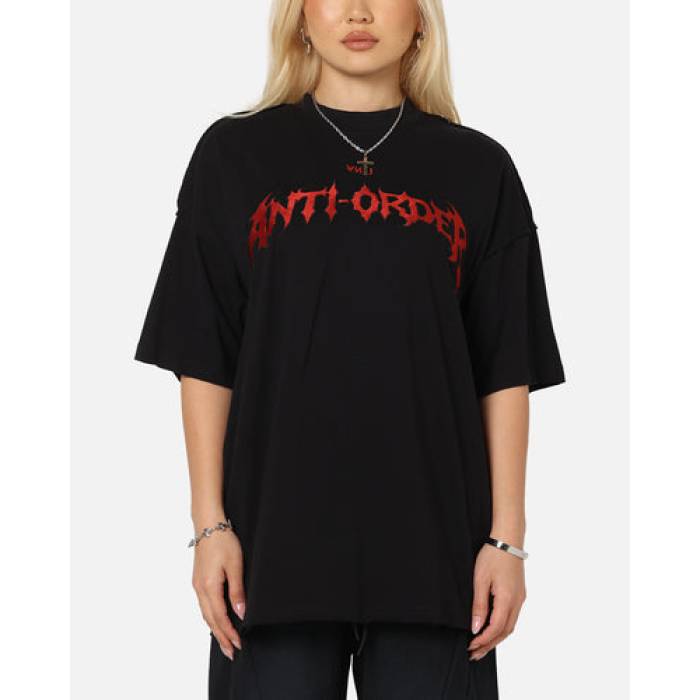 The Anti Order 【 Mosh Non Seam T-Shirt Womens Black/Red 】 Tシャツ レディース 黒色 ブラック Red 赤・レッド