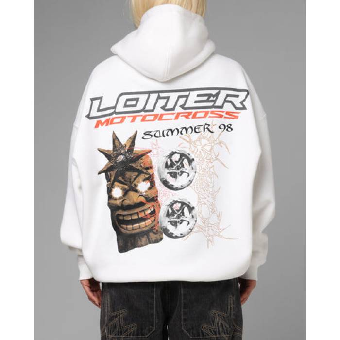 Loiter 【 Summer Motocross Hoodie Womens White 】 Summer サマー フーディー パーカー レディース 白色 ホワイト