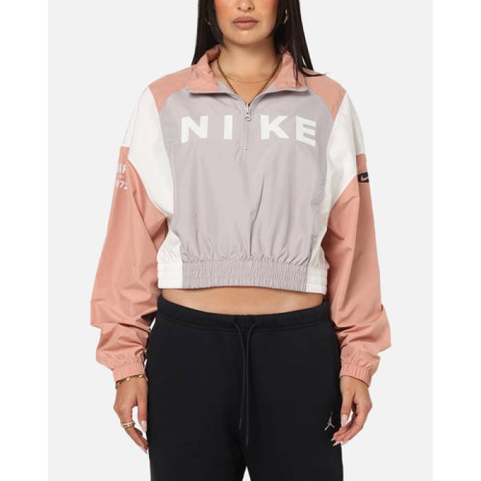 ナイキ Nike 【 Sportswear Classic Woven Lightweight 1/4-Zip Jacket Se Gold/Sail Womens College Grey/Ro 】 古典派音楽 Woven ウーブン Jacket 上衣 レディース 分科大学 薄墨色 薄墨色