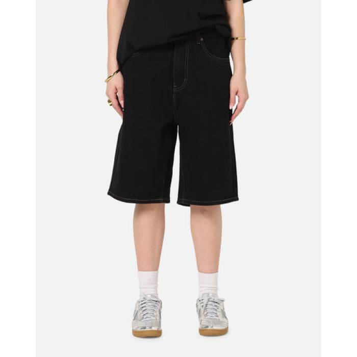 S Double 【 Denim Standard Shorts Womens Black Rinse 】 デニム standard スタンダード ショーツ レディース 黒色 ブラック｜スニケス 15,048円