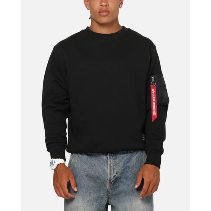 アルファインダストリーズ Alpha Industries 【 Utility Pocket Crewneck Mens Black 】 メンズ 黒色 ブラック