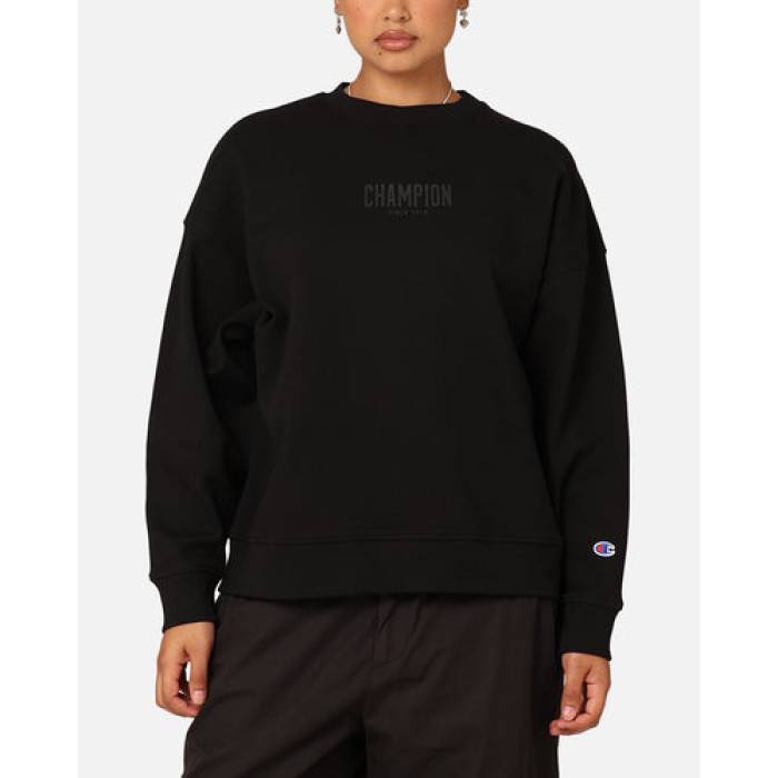 はやりっ児 Champion 【 Rochester Base Crewneck Womens Black 】 レディース 黒いこと 黒いこと