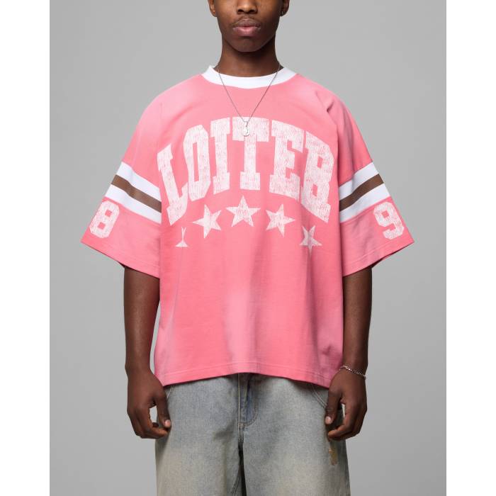 Loiter 【 Star Jersey T-Shirt Mens Pink 】 プルオーバー プルオーバー メンズ pink サクラ色