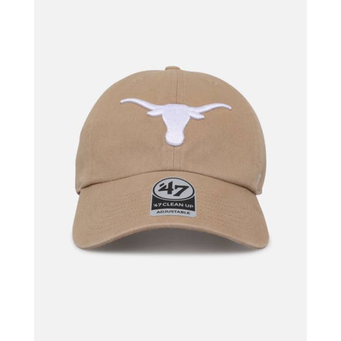 フォーティーセブンブランド 47 Brand 【 Texas Longhorns 47 Clean Up Strapback Mens Khaki/White 】 テキサス ロングホーンズ メンズ カーキ 白色 ホワイト｜スニケス