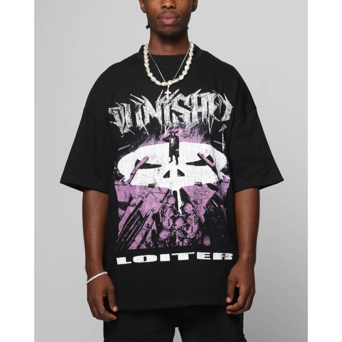 Loiter 【 Marvel The Punisher Mock Neck T-Shirt Mens Black 】 Tシャツ メンズ 黒色 ブラック