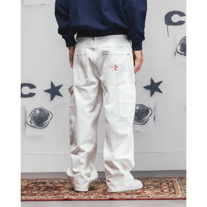 Carre 【 Baggy Carpenter Jeans Mens Off White 】 ジーンズ メンズ 白色 ホワイト