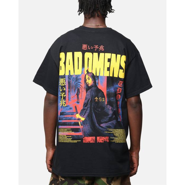Bad Omens 【 Samurai Girl T-Shirt Mens Black 】 Tシャツ メンズ 黒色 ブラック