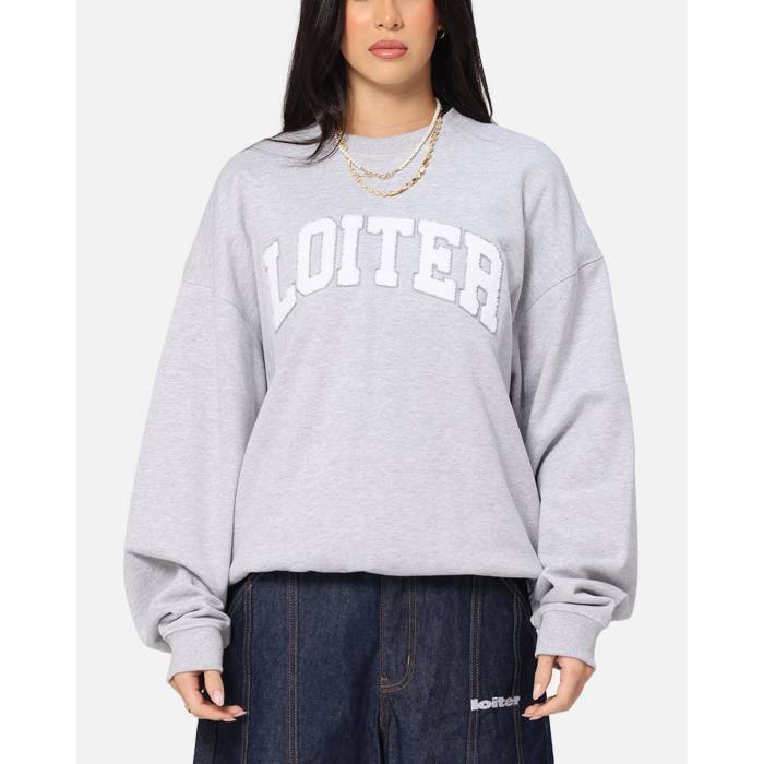 Loiter 【 Arch Premium Crewneck Womens Grey 】 Premium 割り増し金 レディース 薄墨色 薄墨色