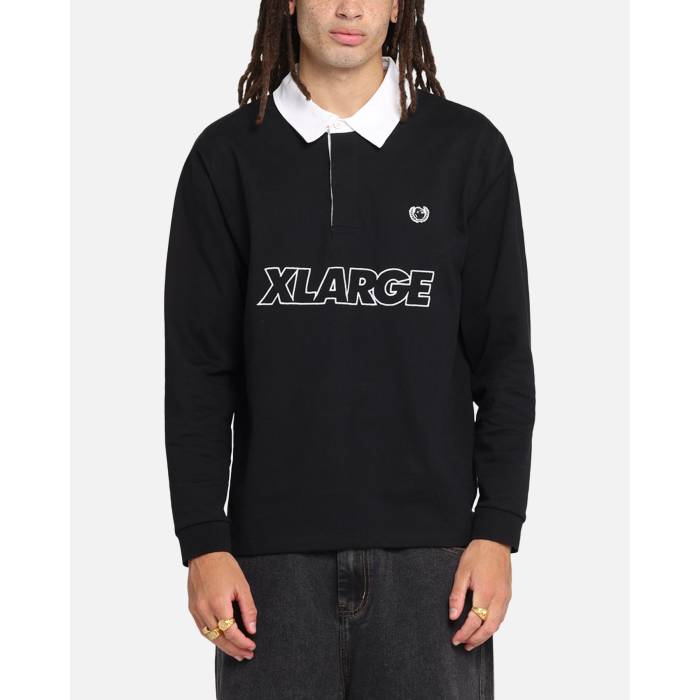 X-Large 【 Xl Wreath Rugby Jersey Mens Black 】 ラグビー ジャージ メンズ 黒色 ブラック