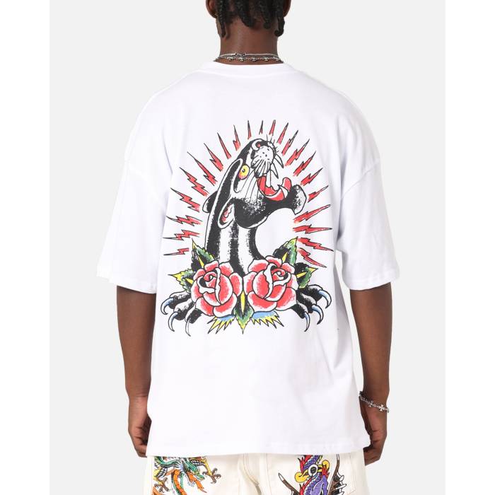 エドハーディー Ed Hardy 【 Panther Ray T-Shirt Mens White 】 Tシャツ メンズ 白色 ホワイト