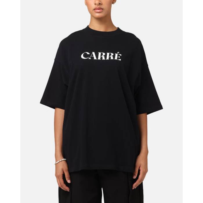 Carre 【 Minimalist T-Shirt Womens Black 】 ティーシャツ レディース 黒いこと 黒いこと