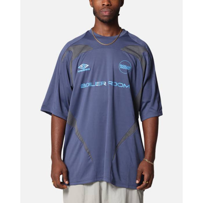 Boiler Room 【 X Umbro Football Jersey T-Shirt Mens Blue 】 アンブロ フットボール ジャージ Tシャツ メンズ 青色 ブルー