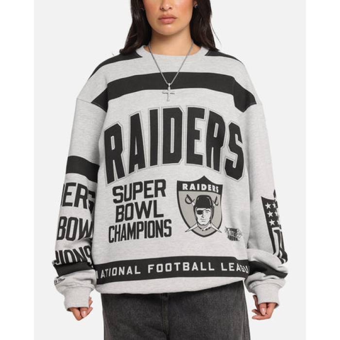 ミッチェル\u0026ネス Mitchell \u0026 Ness 【 Las Vegas Raiders Letterform Crewneck /Official Team Color Womens Grey Marle 】 ベガス レイダース Team 野球クラブ レディース 薄墨色 薄墨色