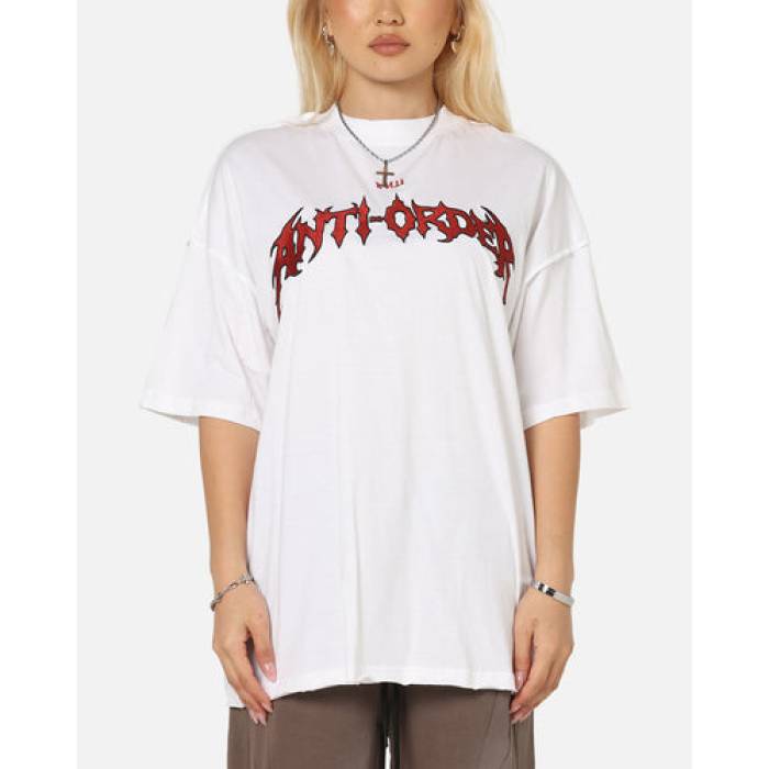 The Anti Order 【 Mosh Non Seam T-Shirt Womens White/Red 】 Tシャツ レディース 白色 ホワイト Red 赤・レッド