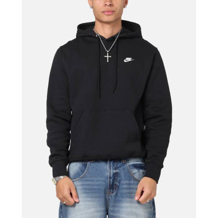 ナイキ Nike 【 Club Pullover Fleece Hoodie Te Mens Black/Black/Whi 】 クラブ フリース フーディー パーカー メンズ 黒色 ブラック