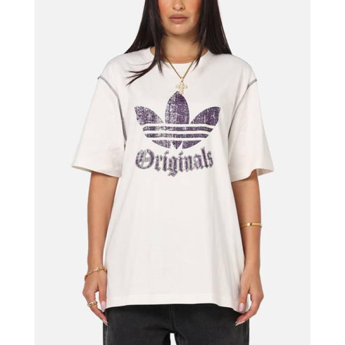 アディダス Adidas 【 Graphic T-Shirt Womens Cloud White 】 グラフィック Tシャツ レディース 白色 ホワイト|スニケス