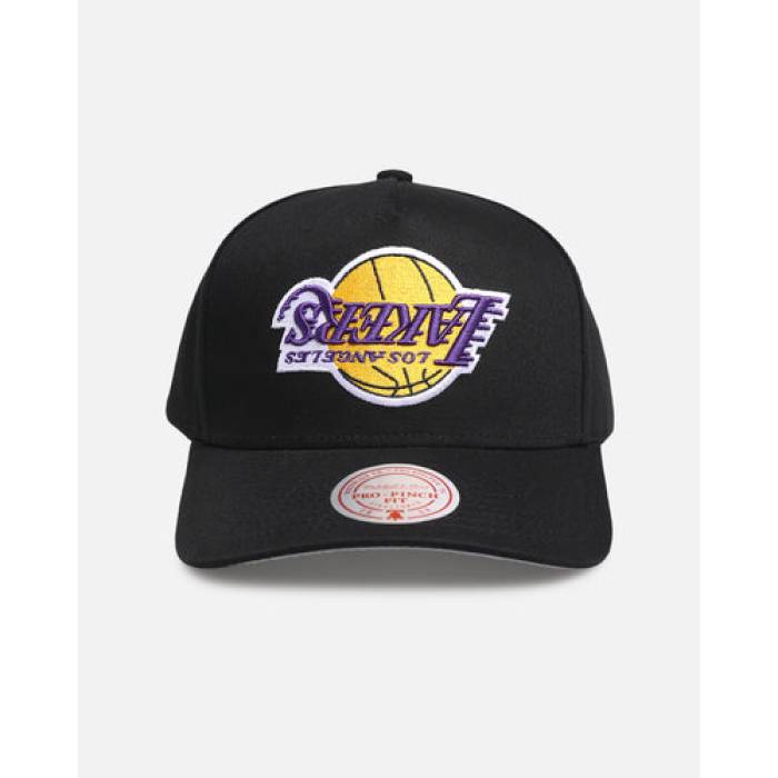 ミッチェル&ネス Mitchell & Ness 【 Los Angeles Lakers 'Upside Down Logo' Pro Pinch Snapback Mens Black 】 Lakers レイカーズ ダウン プロ Snapback スナップバック バッグ メンズ 黒色 ブラック