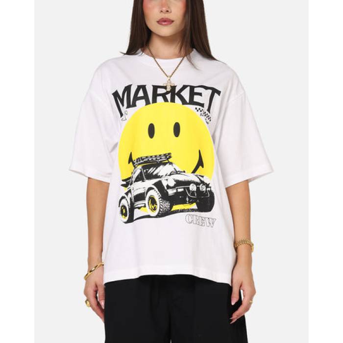 Market 【 Smiley All Four T-Shirt Womens White 】 プルオーバー レディース 白いこと 白いこと