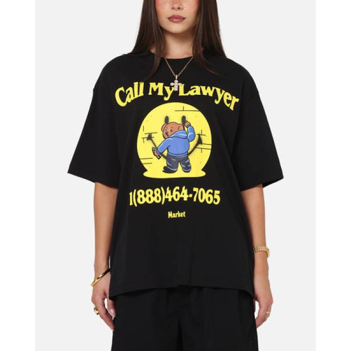 Market 【 Smiley Call My Lawyer T-Shirt Womens Black 】 プルオーバー レディース 黒いこと 黒いこと