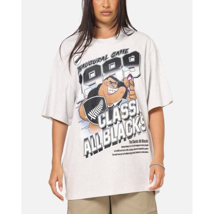 ミッチェル\u0026ネス Mitchell \u0026 Ness 【 All Blacks Rugby Union Inaugural Game T-Shirt Womens Silver Marle 】 ラガー Union 単位労働組合 Game 競り合い プルオーバー レディース Silver しろがね色・しろがね色