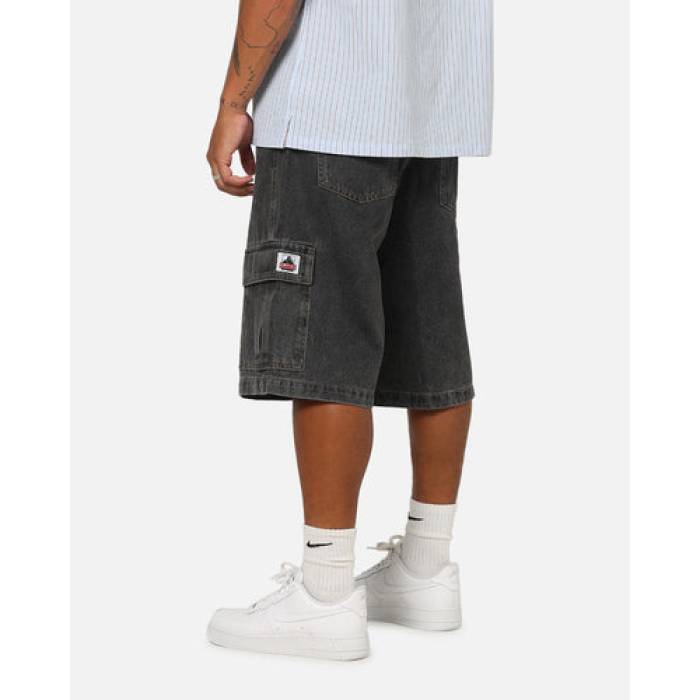 X-Large 【 Baggy Cargo Denim 91 Shorts Mens Washed Black 】 カーゴ デニム ショーツ メンズ 黒色 ブラック|スニケス
