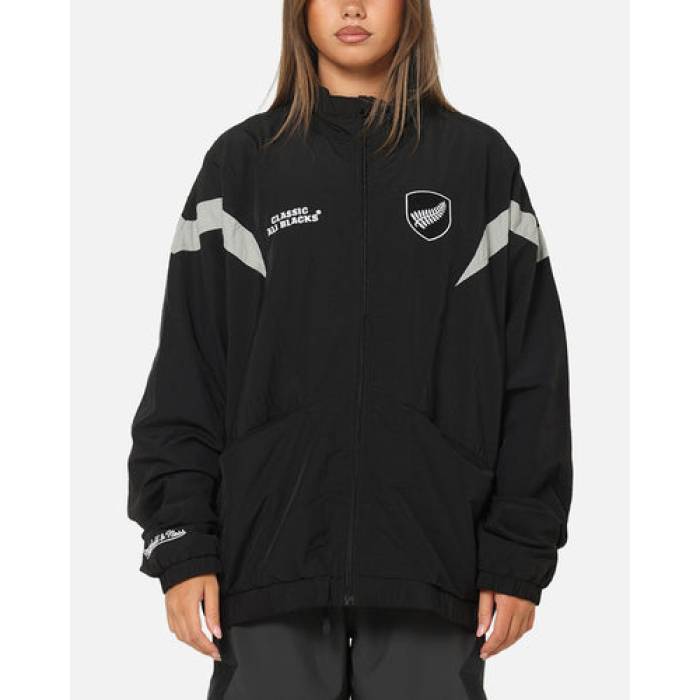 ミッチェル&ネス Mitchell & Ness 【 All Blacks Rugby Union Classic Spray Jacket Womens Solid Black 】 ラグビー Union ユニオン クラシック Jacket ジャケット レディース ソリッド 黒色 ブラック