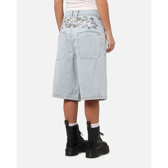 エドハーディー Ed Hardy 【 Flora Jorts Womens Light Wash 】 レディース｜スニケス