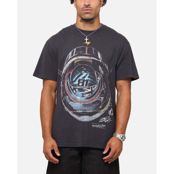 ミッチェル\u0026ネス Mitchell \u0026 Ness 【 X Mclaren Oscar Piastri Helmet T-Shirt Mens Faded Black 】 Helmet 安全帽 プルオーバー メンズ 黒いこと 黒いこと