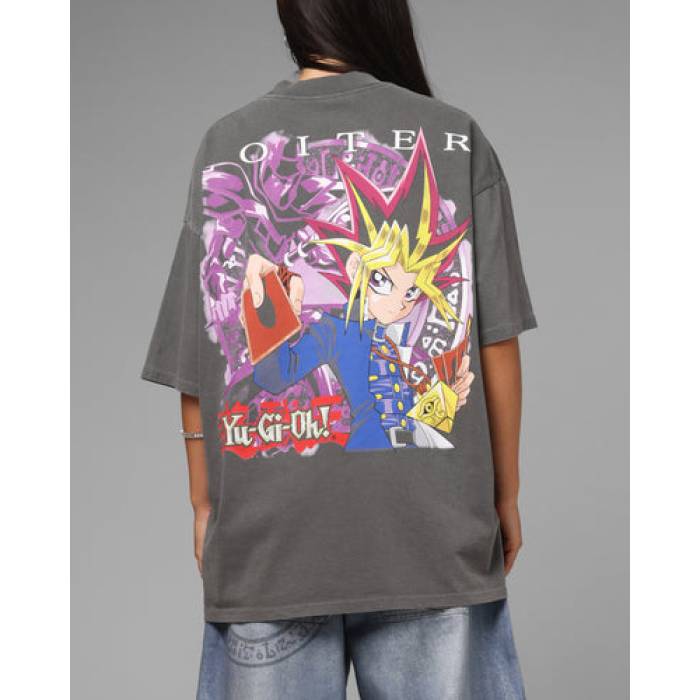 Loiter 【 X Yu-Gi-Oh! Yugi T-Shirt Womens Vintage Black 】 Tシャツ レディース vintage ビンテージ・ヴィンテージ 黒色 ブラック
