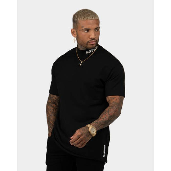 Saint Morta 【 Old English Mock Neck T-Shirt Mens Black/White 】 Tシャツ メンズ 黒色 ブラック 白色 ホワイト