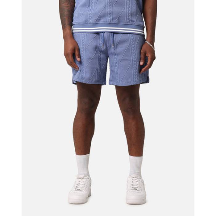 Xxiii 【 Danny Knit Shorts Mens Floral Blue 】 ニット ショーツ メンズ 青色 ブルー