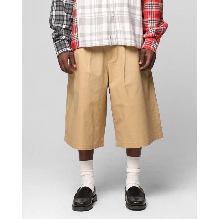 Loiter 【 Wide Leg Chino Shorts Mens Tan 】 チノ さる股引き メンズ