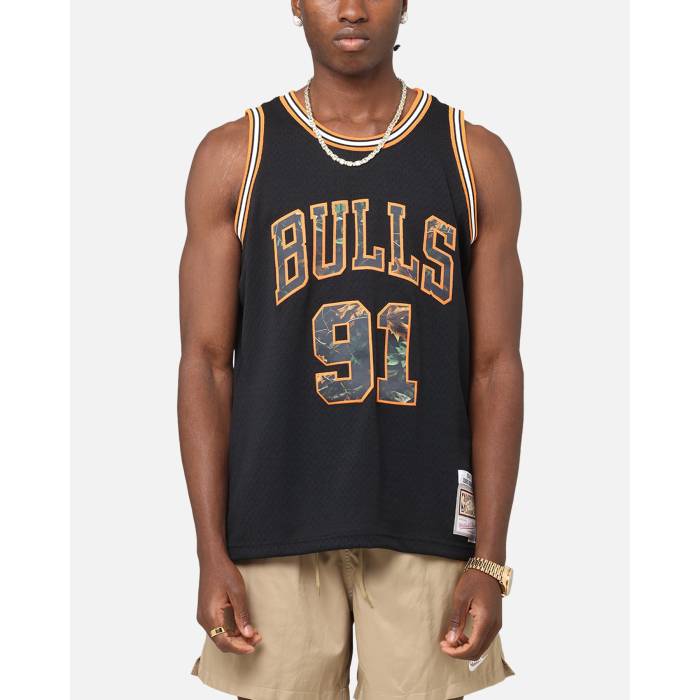 ミッチェル&ネス Mitchell & Ness 【 Chicago Bulls Dennis Rodman 'Wilderness' 98 Swing Jersey Mens Black 】 シカゴ ブルズ Swing スウィング ジャージ メンズ 黒色 ブラック