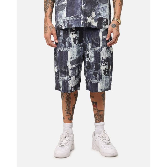 Xxiii 【 Printed Denim Patch Jorts Mens Blue 】 ジーンズ メンズ 青み 青色