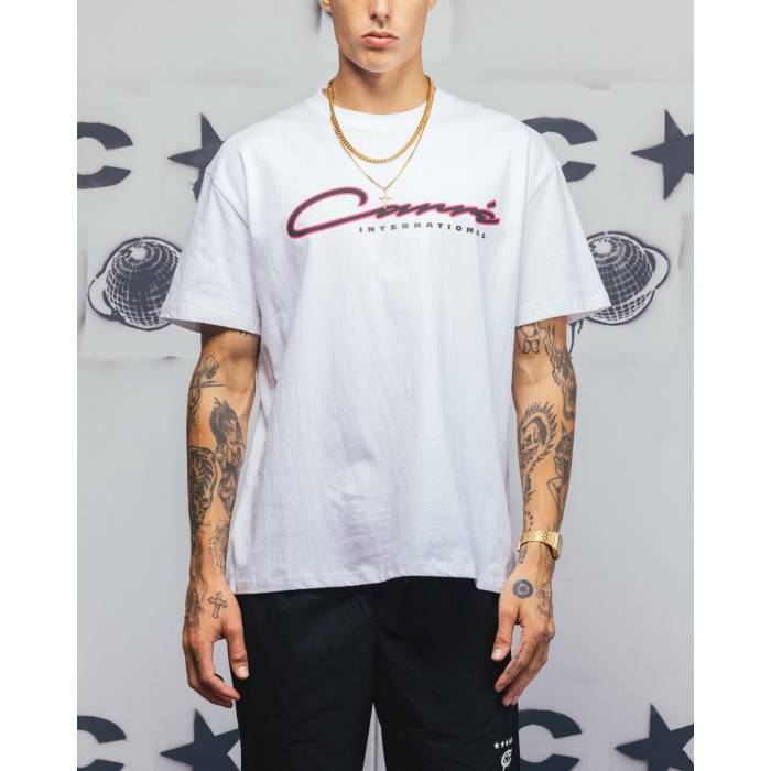 Carre 【 Race Script T-Shirt Mens White 】 台本 プルオーバー メンズ 白いこと 白いこと