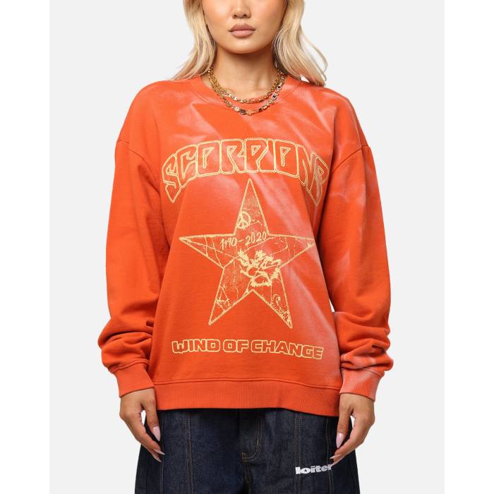 Scorpions 【 Scropion Crewneck Womens Red 】 レディース Red 赤・赤いこと