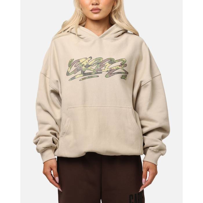 Carre 【 Camo Script Hoodie Womens Stone 】 家鴨柄 台本 フーディー パーカー レディース