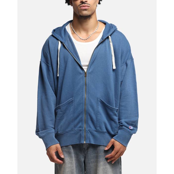 チャンピオン Champion 【 Time Capsule Full Zip-Through Hoodie Mens Teal 】 タイム フーディー パーカー メンズ|スニケス